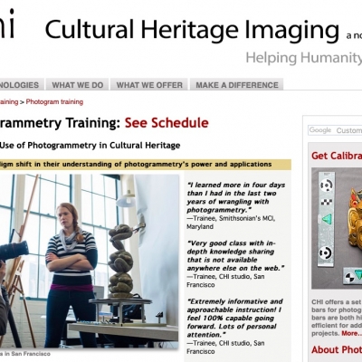 Cultural Heritage Imaging offre un training  di fotogrammetria di 4 giorni a San Francisco