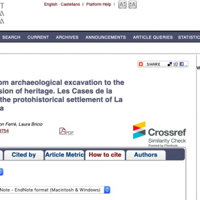 Archeologia virtuale: dagli scavi archeologici alla gestione e diffusione del patrimonio. Les Cases de la Catedral (Tortosa) e l'insediamento protostorico di La Cella (Salou), Tarragona