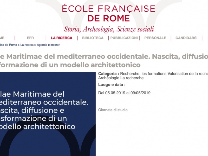 5-9 maggio 2019 Napoli-Capri, Villae Maritimae del mediterraneo occidentale. Nascita, diffusione e trasformazione di un modello architettonico