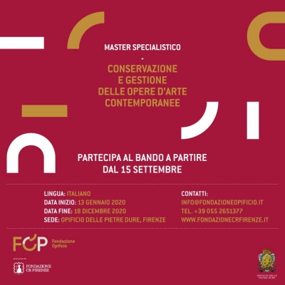 Master specialistico sulla Conservazione e Gestione delle opere d’arte contemporanee