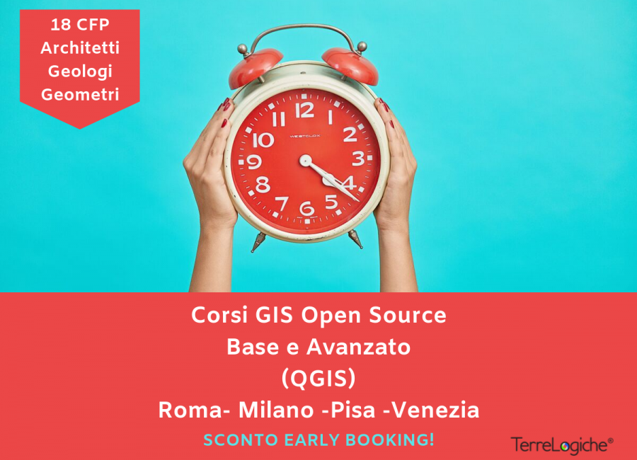 Corsi GIS Open Source Base e Avanzato (QGIS): aperte le iscrizioni per le date del calendario autunnale. Erogazione crediti formativi per professionisti.