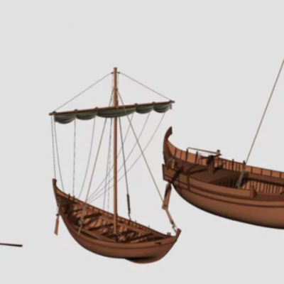 Ricostruzione 3D di navi romane di Ostia antica