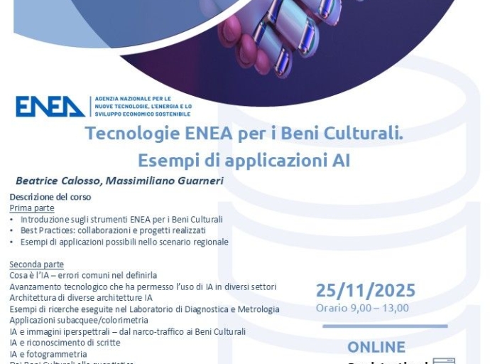 Tecnologie ENEA per i Beni Culturali: esempi di applicazioni AI - Corso online 25 novembre 2025
