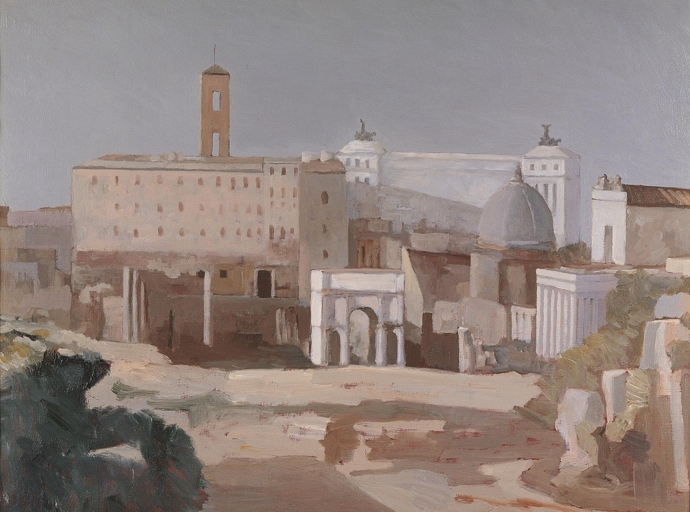 Fig.1 - Francesco Trombadori (1886-1961), Il Campidoglio (Museo della Scuola Romana, Villa Torlonia, Roma)