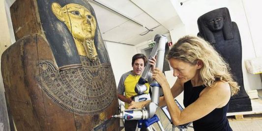 laser scanner su sarcofago