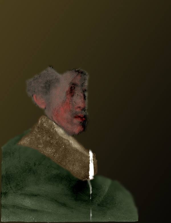 Ipotesi di ricostruzione del colore di un ritratto nascosto di Rembrandt.