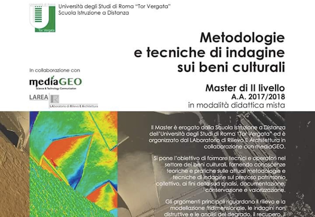 Master in Metodologie e Tecniche di Indagine sui Beni Culturali all'Università di Roma Tor Vergata