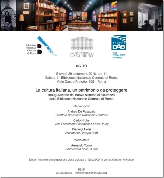 La cultura italiana, un patrimonio da proteggere: nuovo sistema di sicurezza della Biblioteca Nazionale Centrale di Roma