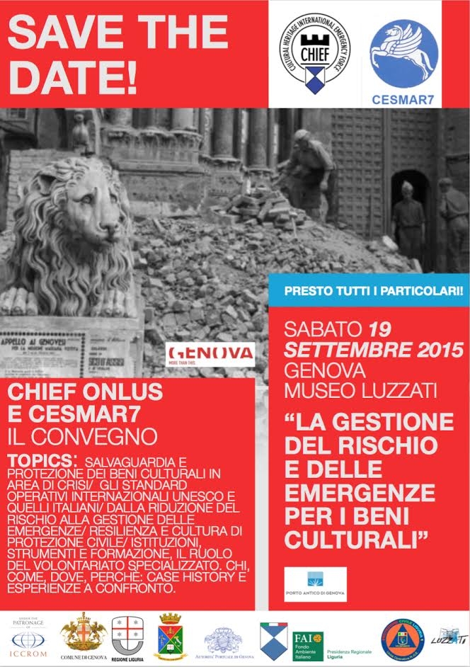 Convegno “Gestione del	Rischio e	delle Emergenze per i Beni Culturali”