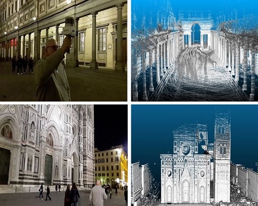 Rilievo esterno degli Uffizi e Piazza Duomo con mobile mapping