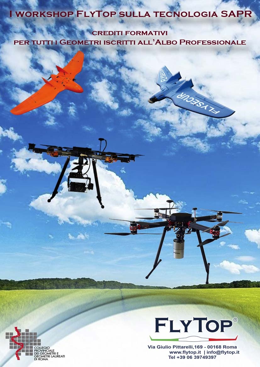 Workshop FlyTop sulla tecnologia SAPR accreditati presso l’Ordine Professionale dei Geometri di tutte le città