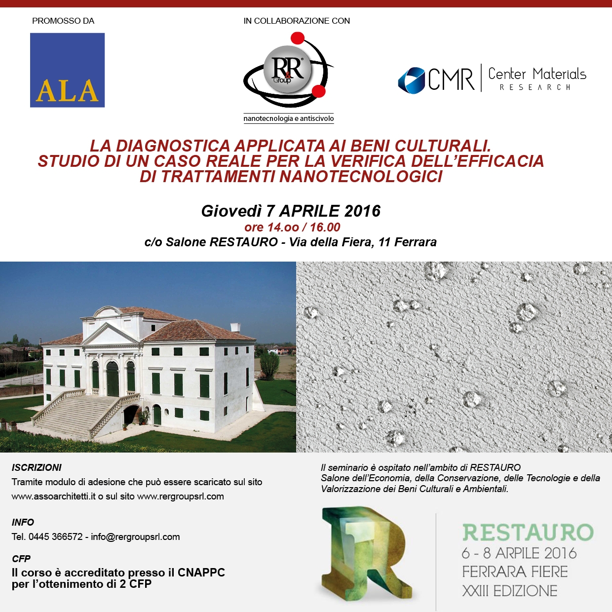 Salone del Restauro: seminario sulle nanotecnologie per il recupero degli edifici storici