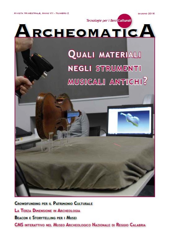 Online il Numero 2 2016 di Archeomatica - Tecnologie per i Beni Culturali