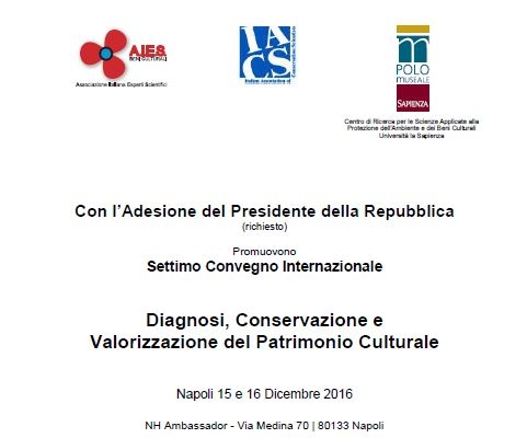 Settimo Convegno Internazionale Diagnosi, Conservazione e Valorizzazione del Patrimonio Culturale