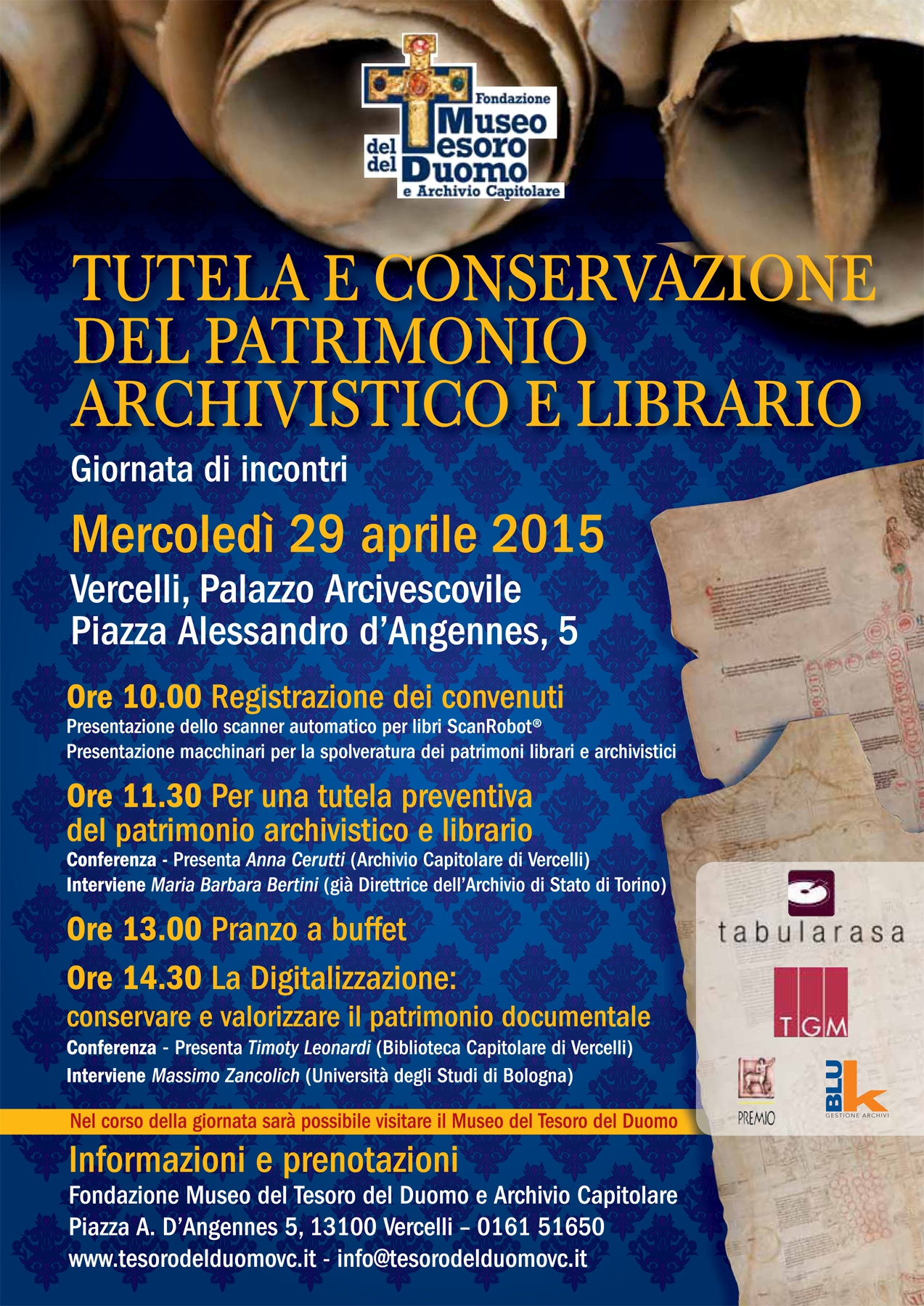 Tutela e conservazione del patrimonio archivistico e librario: una giornata di studi a Vercelli