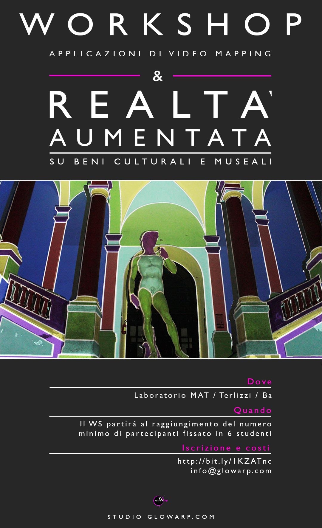 Workshop Applicazioni di Video Mapping & Realtà Aumentata su Beni Culturali e Museali