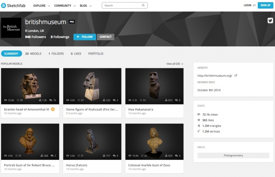 Il British Museum rende disponibili modelli 3D per il download gratuito su Sketchfab