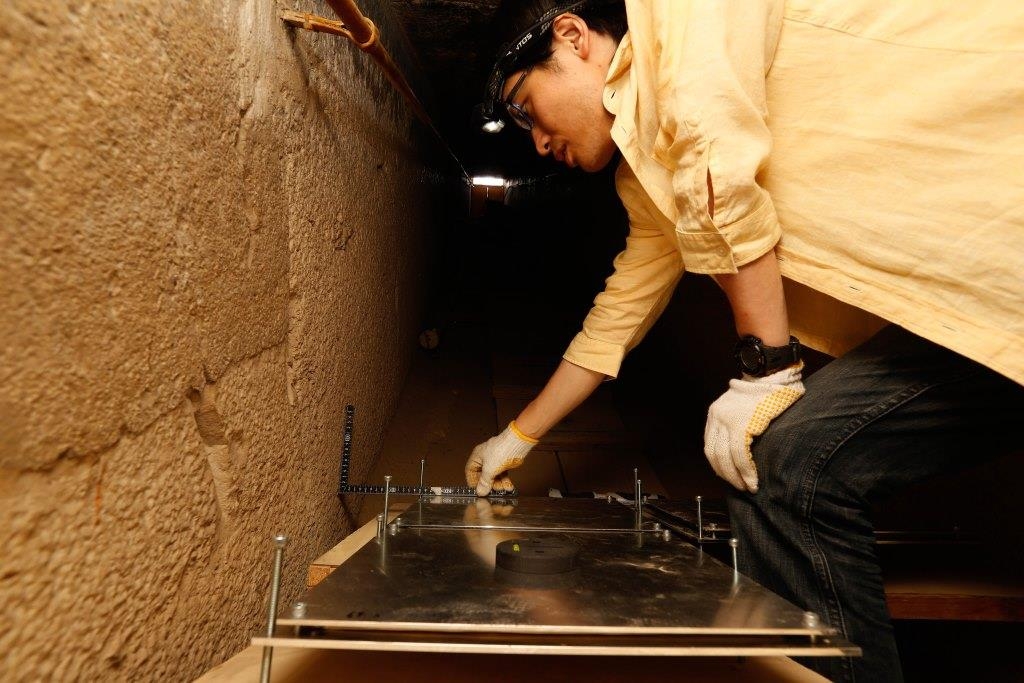 Nagoya University emulsion film setup in the descending corridor